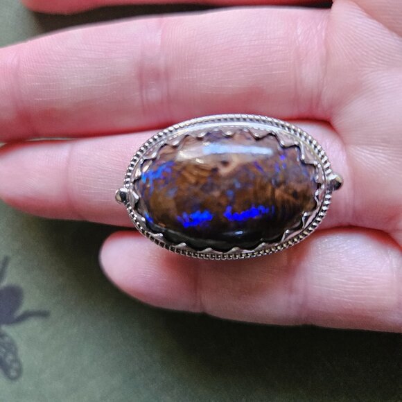 Boulder Opal Ring, Sterling Silver - Picture 5 of 6